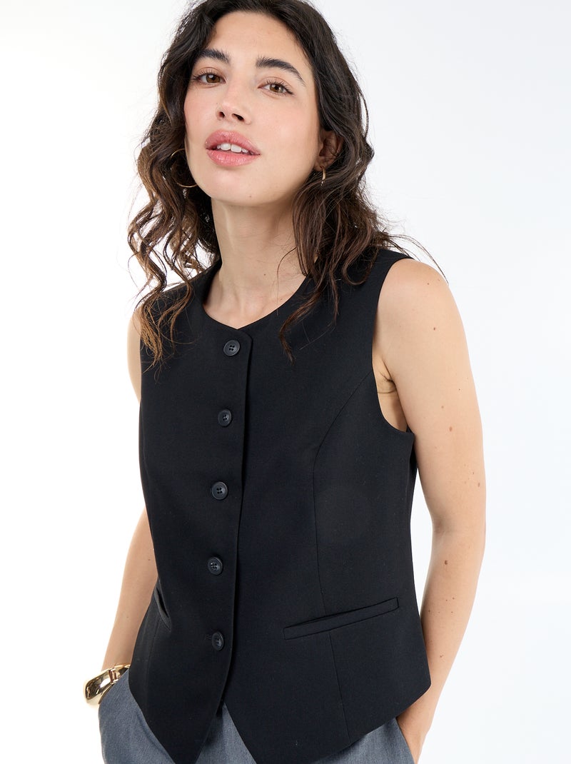 Chaleco de traje liso Negro - Kiabi