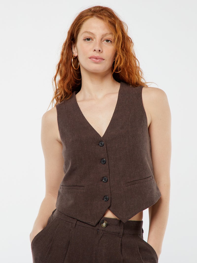 Chaleco de traje MARRON - Kiabi