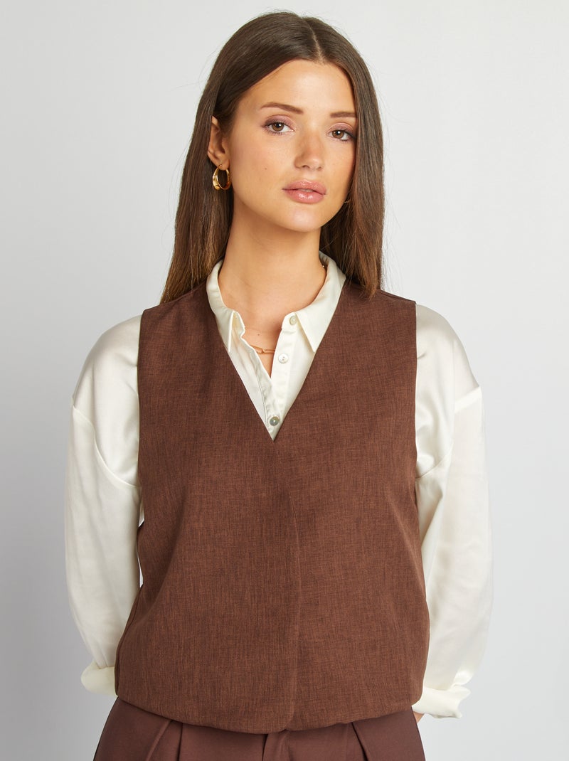 Chaleco de traje MARRON - Kiabi