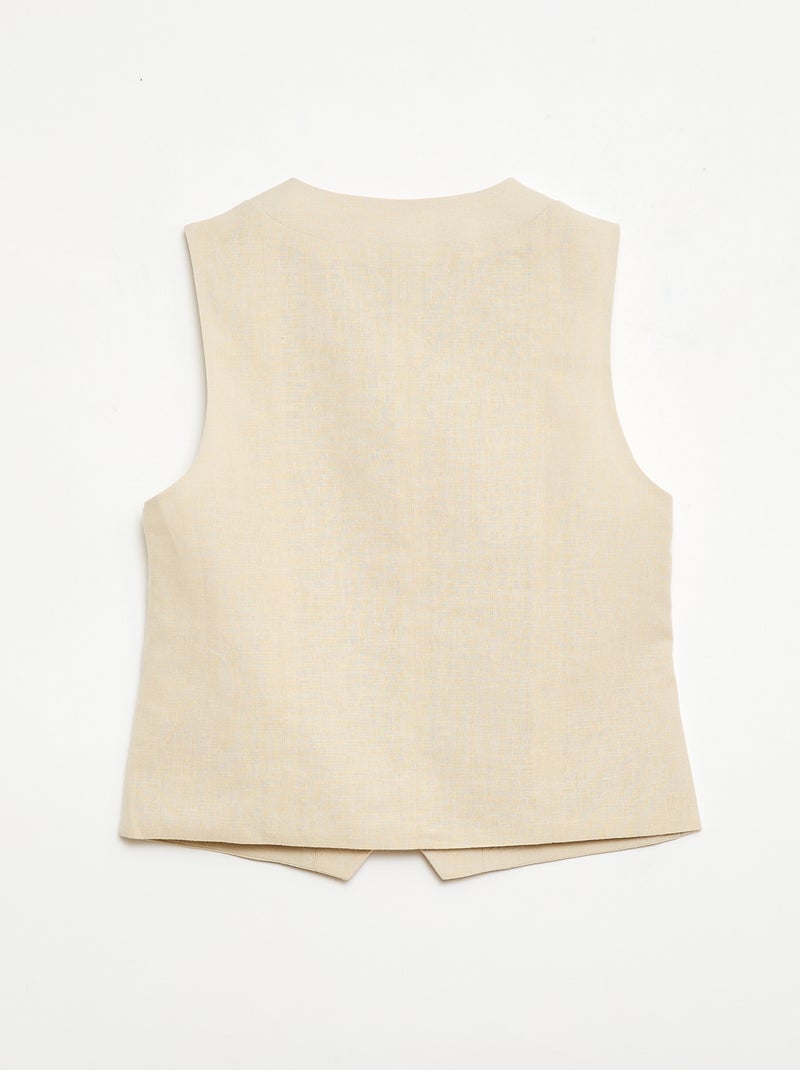 Chaleco de traje sin mangas Beige - Kiabi