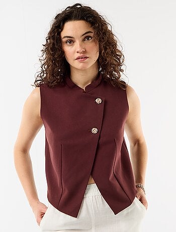 Chaleco de traje sin mangas con abertura simétrica