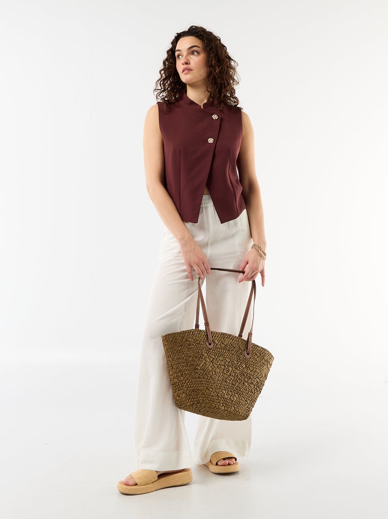 Chaleco de traje sin mangas con abertura simétrica Marron - Kiabi