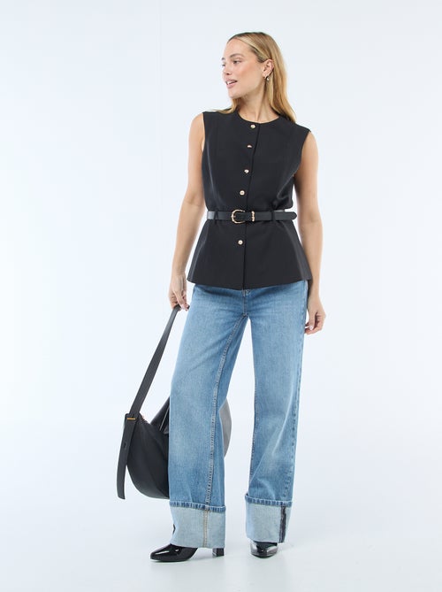Chaleco de traje sin mangas con cinturón - Kiabi
