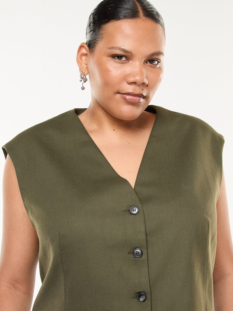 Chaleco de traje sin mangas Kaki - Kiabi