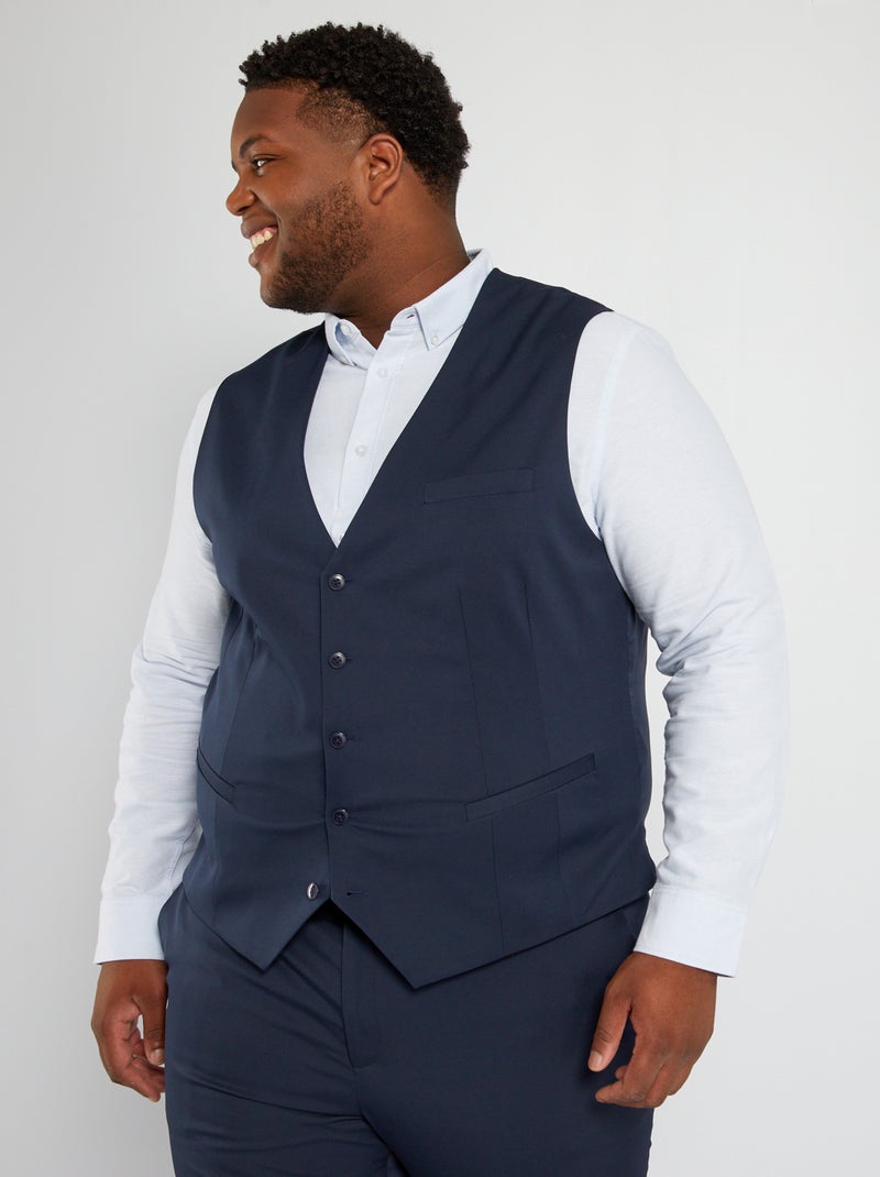 Chaleco de traje slim azul - Kiabi