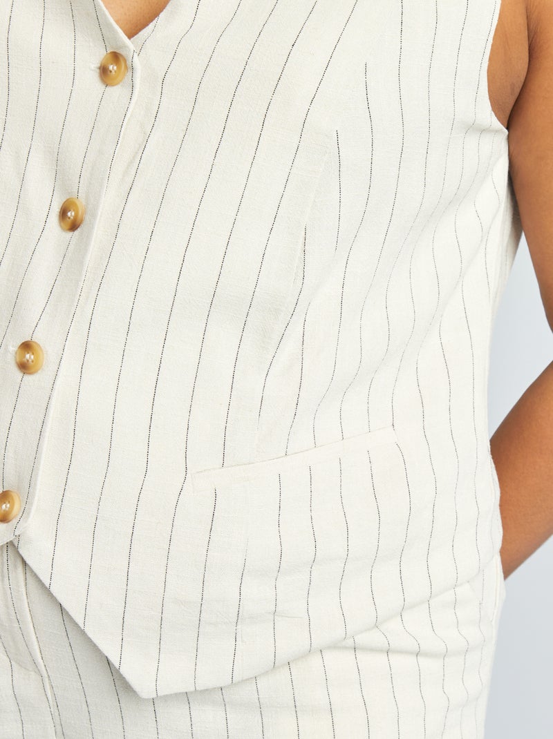 Chaleco de traje tipo camarero BEIGE - Kiabi