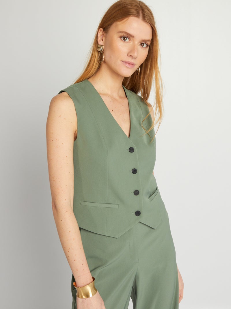 Chaleco de traje tipo camarero VERDE - Kiabi