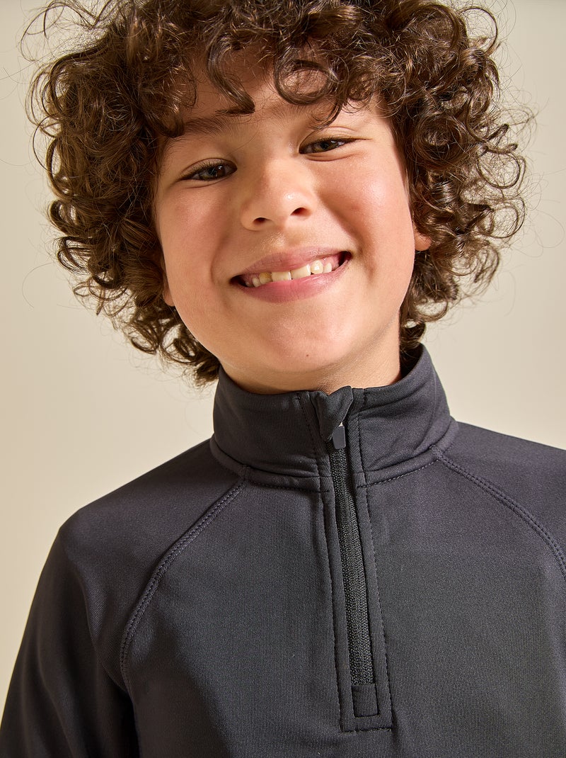 Chaleco deportivo cuello alto con cremallera - (ekstract) Negro - Kiabi