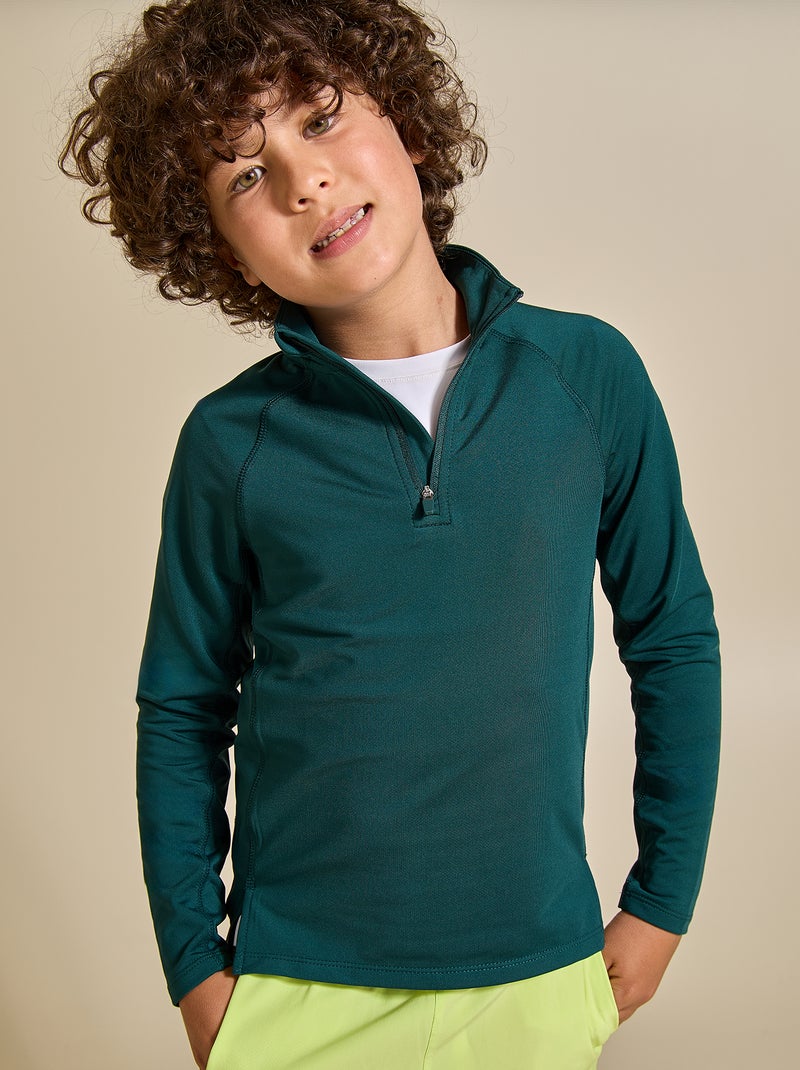 Chaleco deportivo cuello alto con cremallera - (ekstract) Verde - Kiabi