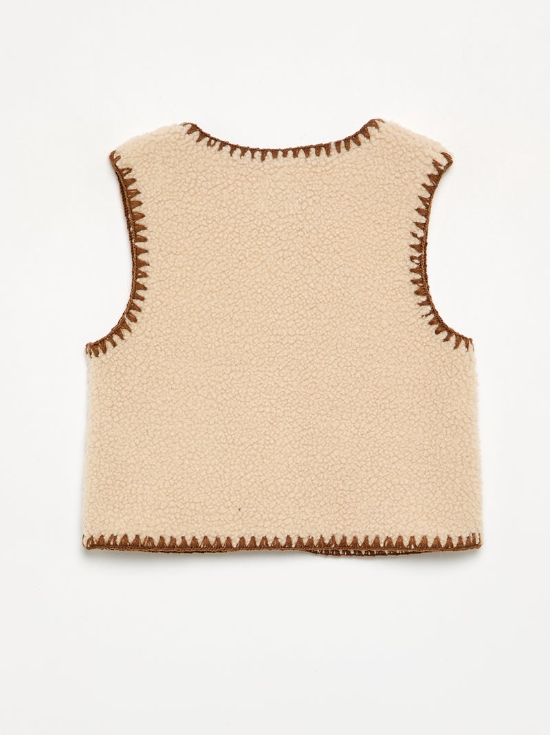 Chaleco efecto borreguito Beige - Kiabi