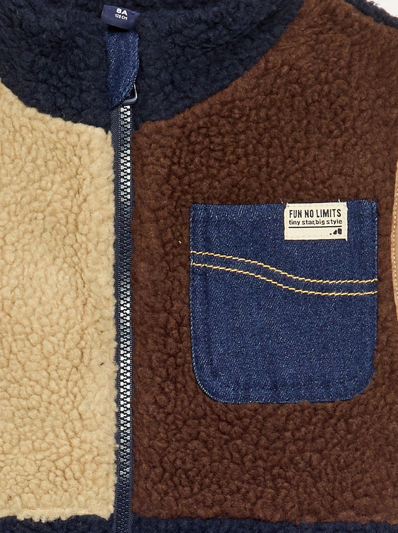 Chaleco efecto borreguito Marron - Kiabi