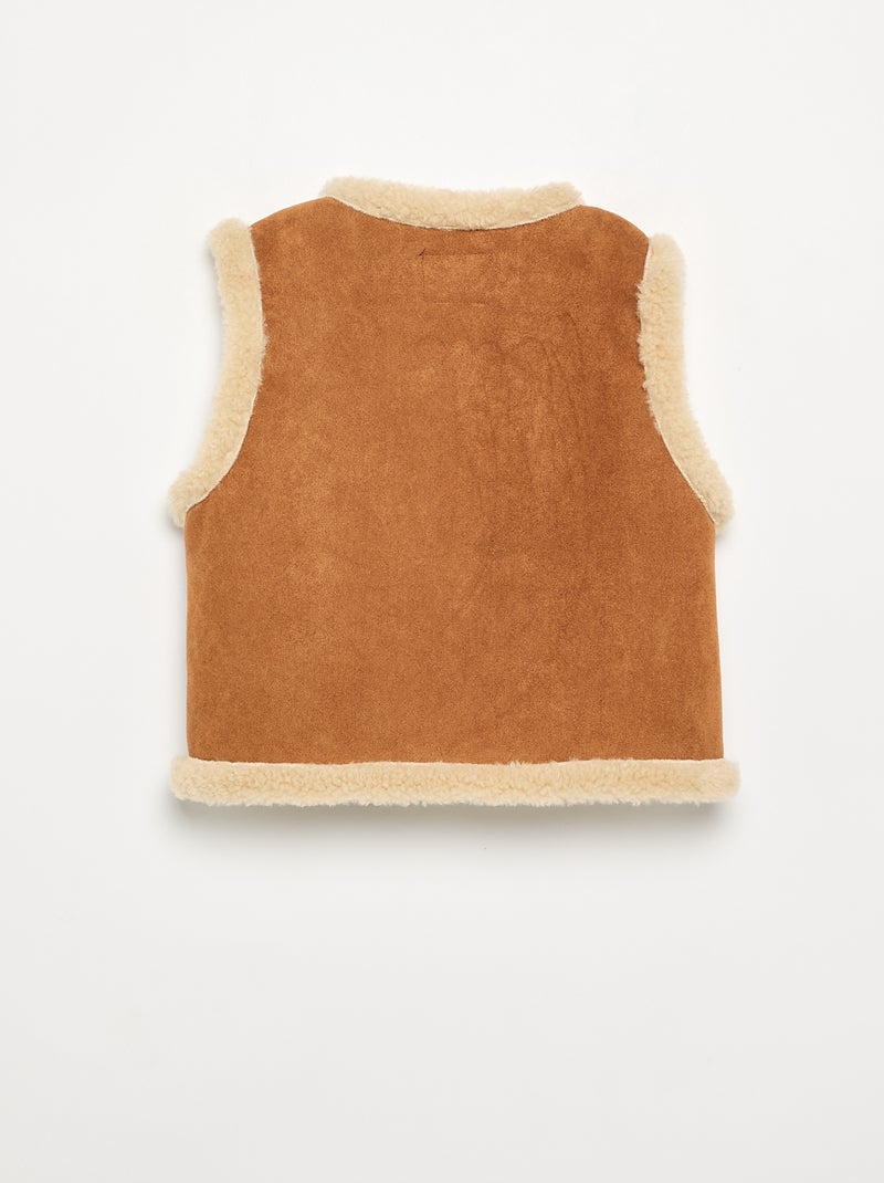 Chaleco efecto borreguito Marron - Kiabi