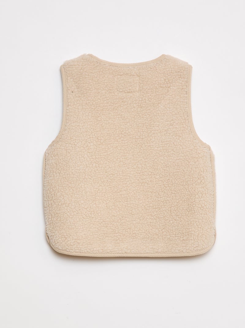 Chaleco efecto borreguito sin mangas Beige - Kiabi