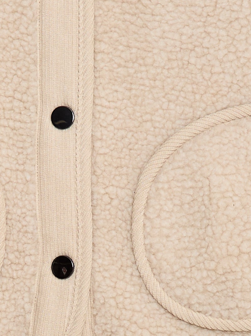 Chaleco efecto borreguito sin mangas Beige - Kiabi