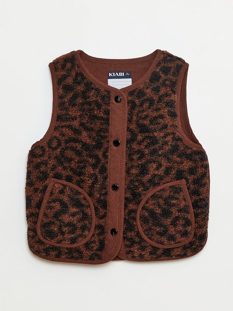 Chaleco efecto borreguito sin mangas Marron - Kiabi