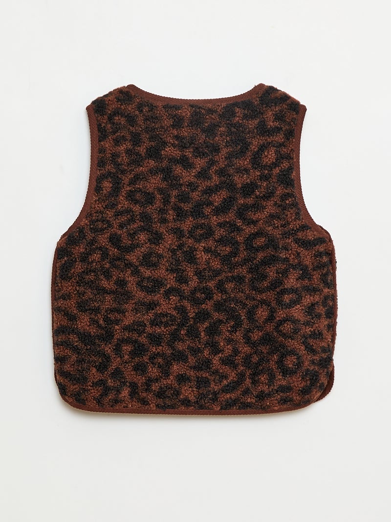 Chaleco efecto borreguito sin mangas Marron - Kiabi