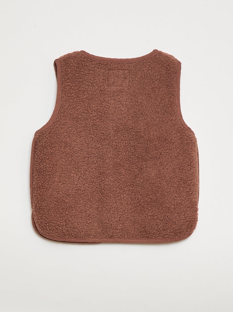 Chaleco efecto borreguito sin mangas Marron - Kiabi