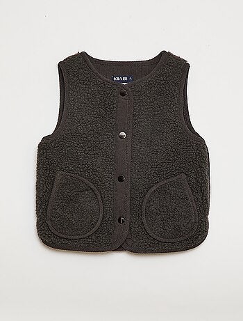 Chaleco efecto borreguito sin mangas