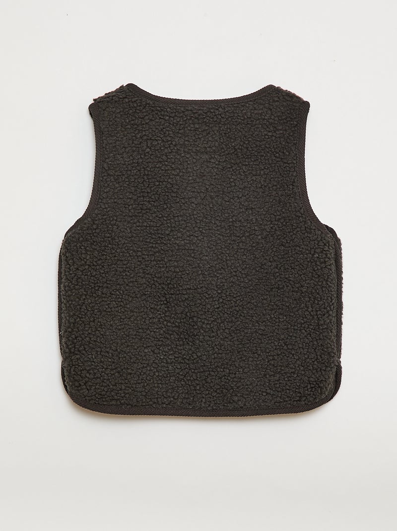 Chaleco efecto borreguito sin mangas Negro - Kiabi