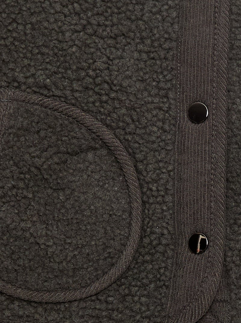 Chaleco efecto borreguito sin mangas Negro - Kiabi