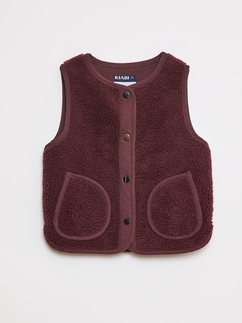 Chaleco efecto borreguito sin mangas Purpura - Kiabi
