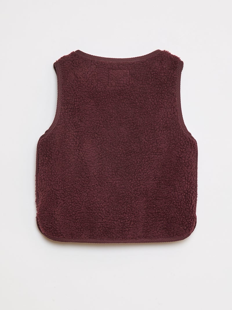 Chaleco efecto borreguito sin mangas Purpura - Kiabi