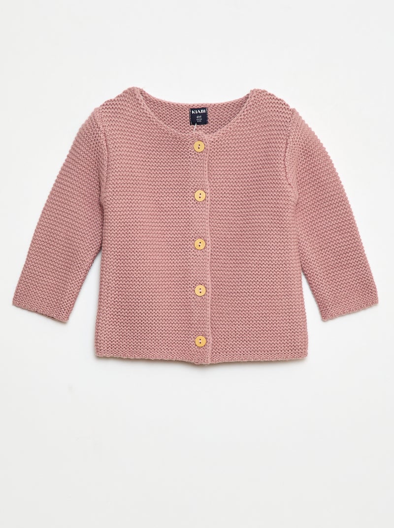 Chaleco en punto musgo Rosa - Kiabi