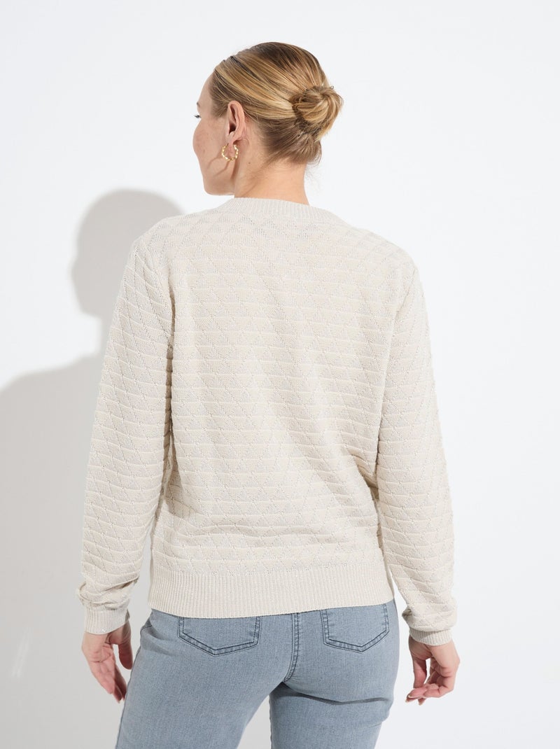 Chaleco estilo bomber con cremallera y punto brillante - Afibel Beige - Kiabi