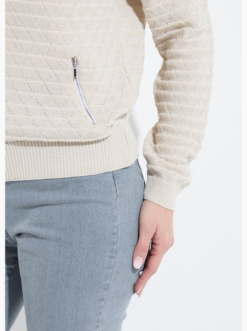 Chaleco estilo bomber con cremallera y punto brillante - Afibel - Kiabi