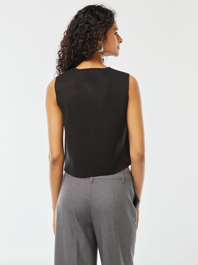 Chaleco fino negro - Kiabi