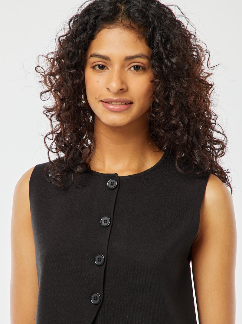 Chaleco fino negro - Kiabi