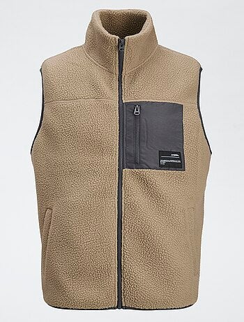 Chaleco 'JJrebel' con efecto borreguito contrastado
