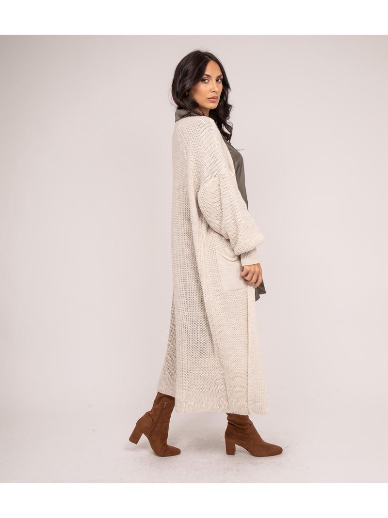 Chaleco largo abierto KILIAN Beige - Kiabi