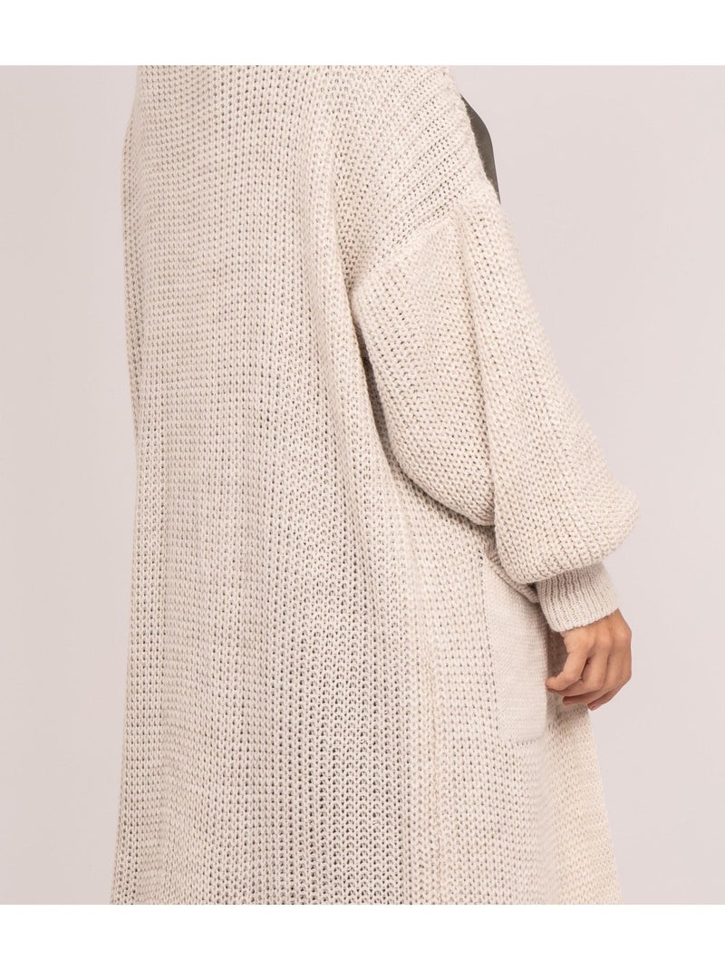 Chaleco largo abierto KILIAN Beige - Kiabi