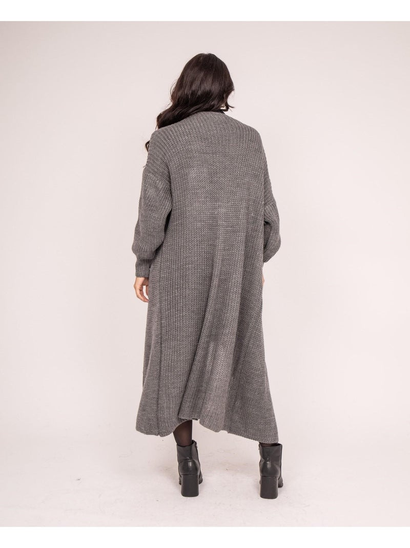Chaleco largo abierto KILIAN Gris - Kiabi
