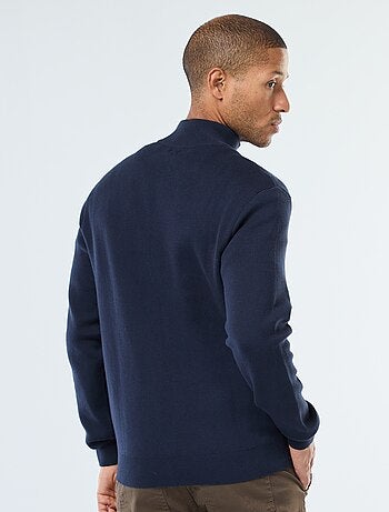 Chaleco liso con cremallera y cuello alto
