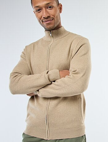 Chaleco liso con cremallera y cuello alto
