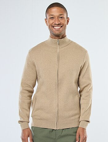 Chaleco liso con cremallera y cuello alto