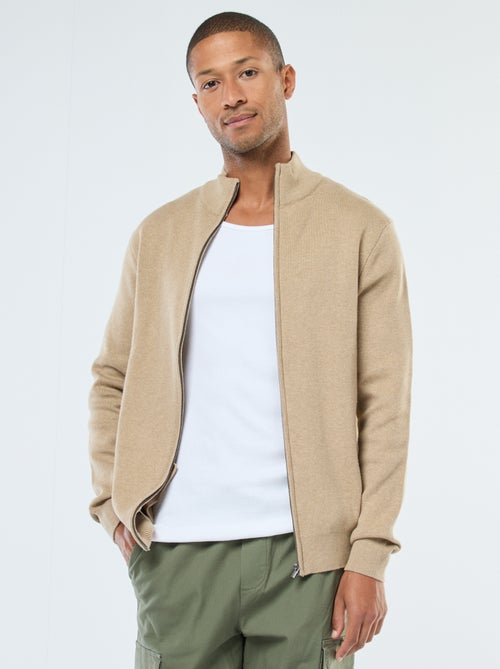 Chaleco liso con cremallera y cuello alto - Kiabi