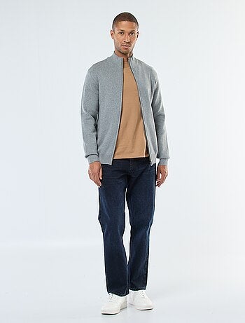 Chaleco liso con cremallera y cuello alto