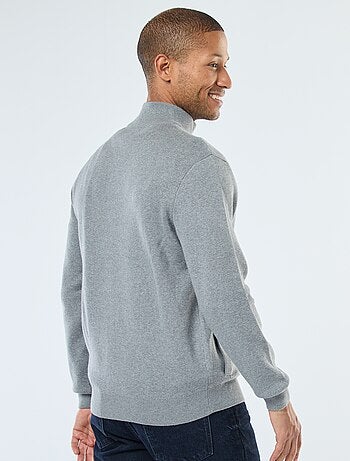 Chaleco liso con cremallera y cuello alto