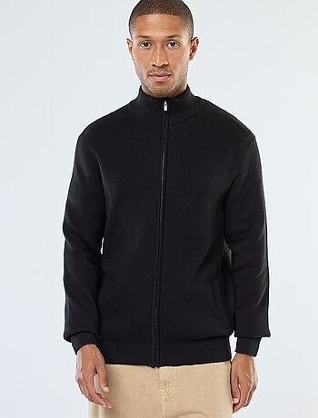 Chaleco liso con cremallera y cuello alto
