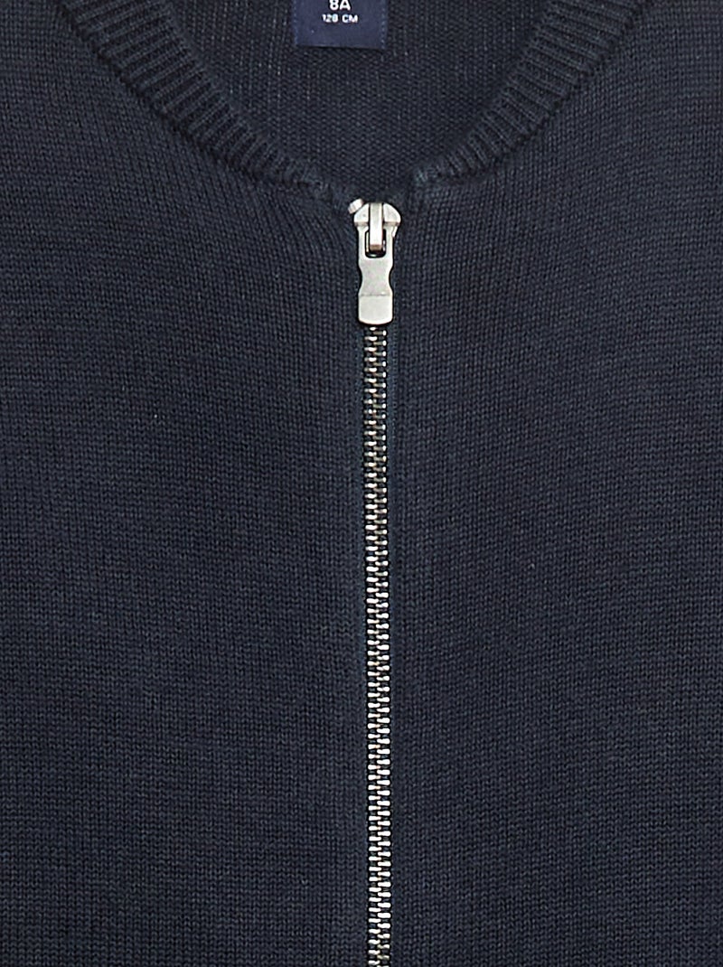 Chaleco liso de algodón Azul - Kiabi