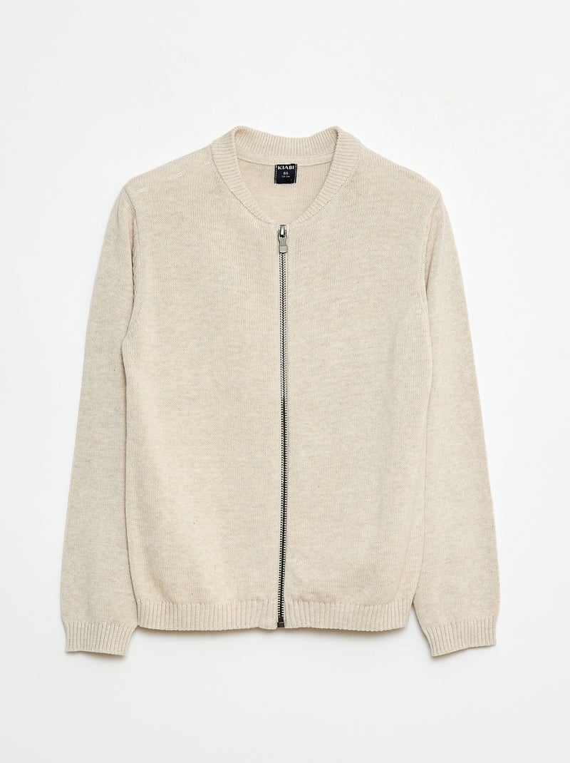 Chaleco liso de algodón Beige - Kiabi