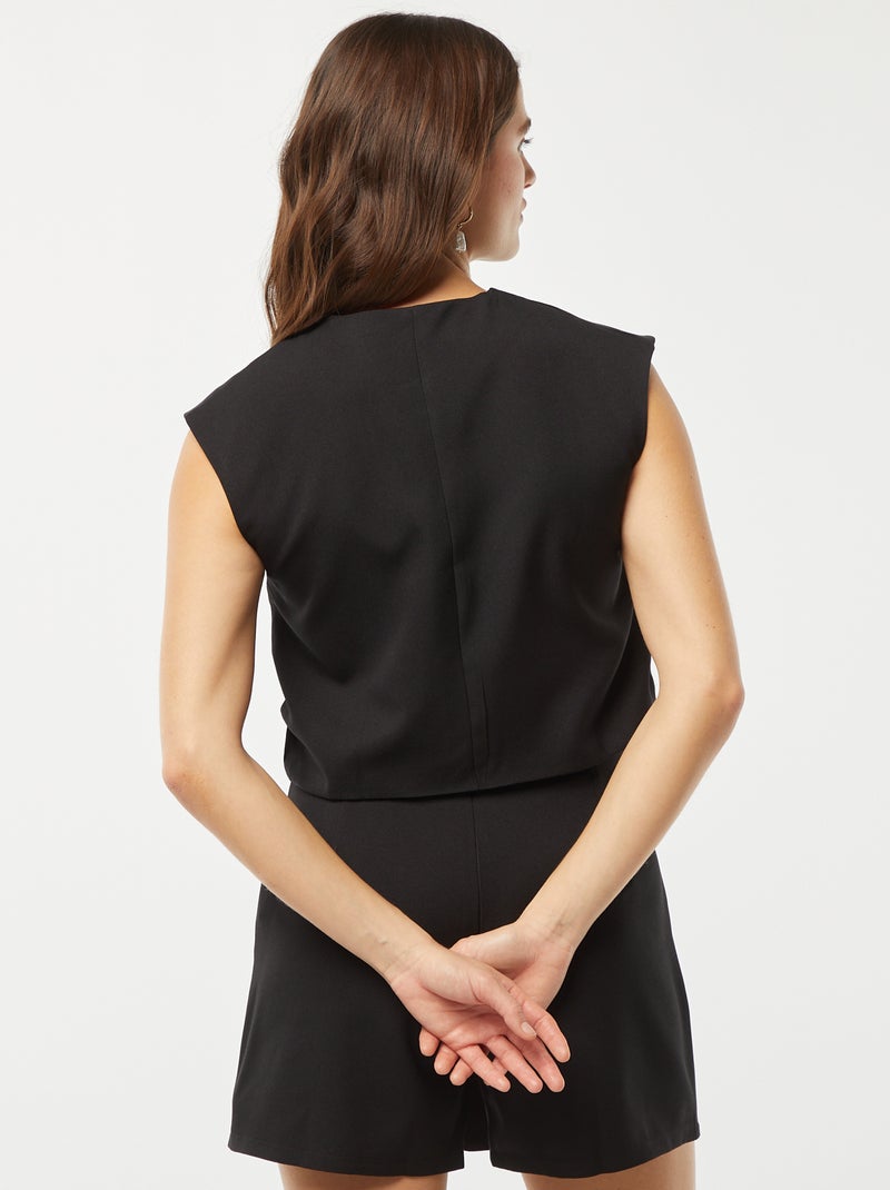 Chaleco liso negro - Kiabi