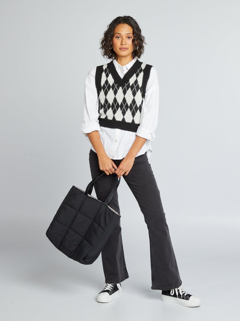 Chaleco motivo jacquard NEGRO - Kiabi