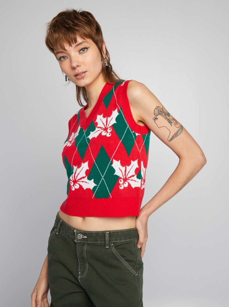 Chaleco navideño ROJO - Kiabi