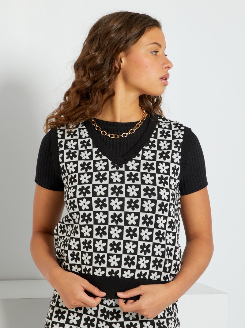 Chaleco negro/blanco - Kiabi