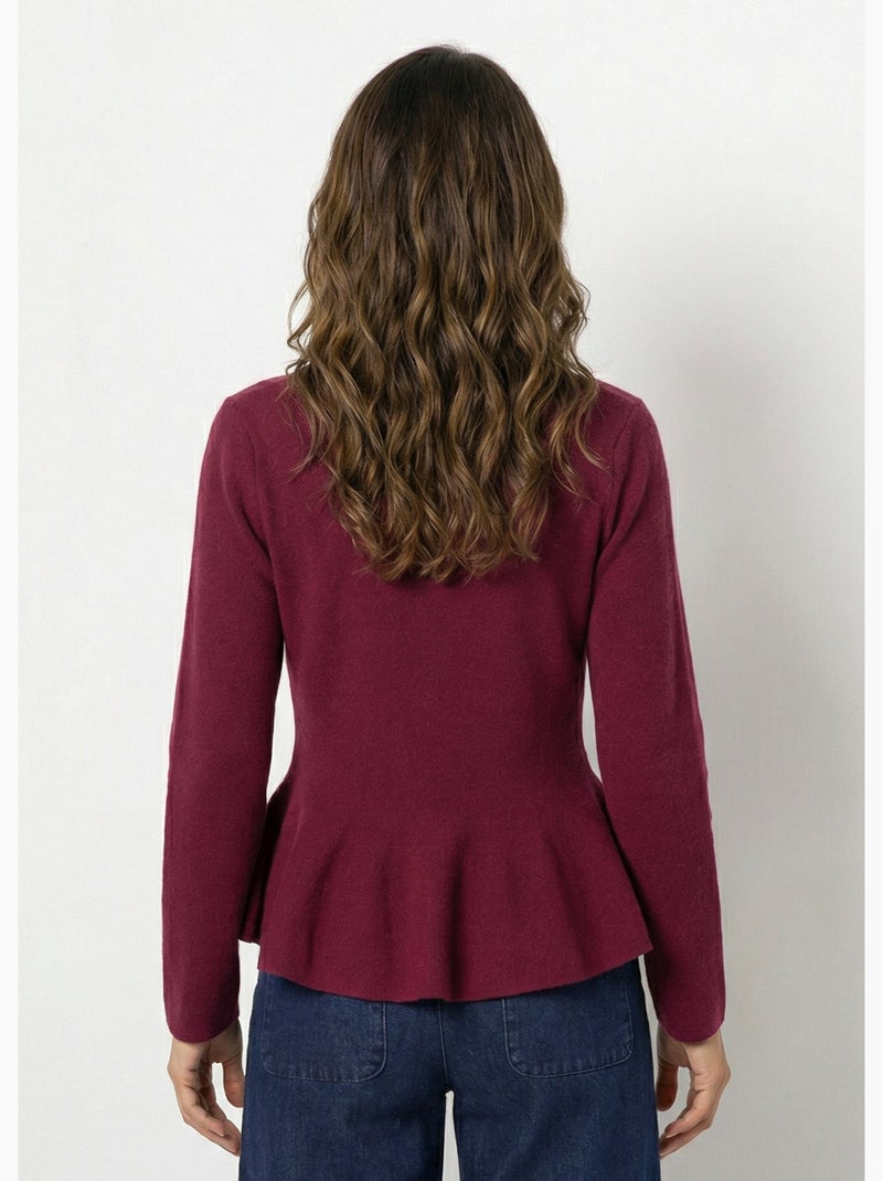 Chaleco peplum con botones metálicos - AFIBEL Burdeos - Kiabi