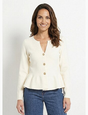 Chaleco peplum con botones metálicos - AFIBEL